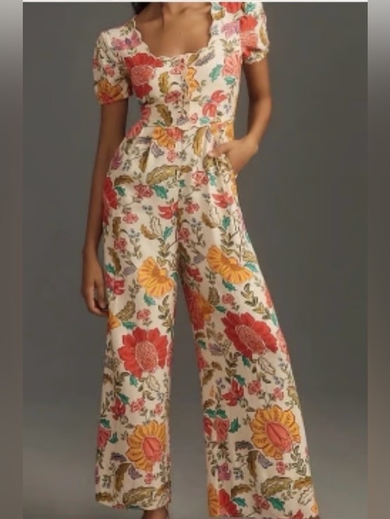 FARM Rio Dresses & Skirts - Farm Rio Floral Pantsuit Botanical Anthropologie Large NEW WITH TAGS